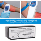 MAP3724-BATT battery for AccuVein AV300 AV400 vein finder with clinical application and label close-up