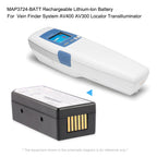 MAP3724-BATT rechargeable lithium ion battery with AccuVein AV400 vein finder on white background