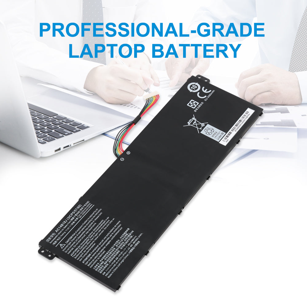 AC14B18J 11.4V 36Wh 3220mAh KingSener professional-grade laptop battery, reliable power for Acer Aspire E5 ES1 TravelMate Chromebook notebook replacement