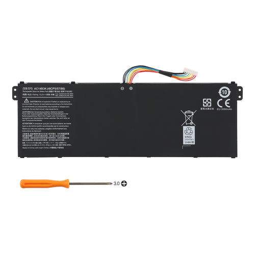 Acer AC14B3K replacement Li-ion laptop battery 15.2V 48.9Wh 3220mAh PH3 screwdriver for installation