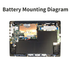 AP16A4K battery mounting position inside Acer Aspire One Cloudbook laptop, internal installation diagram