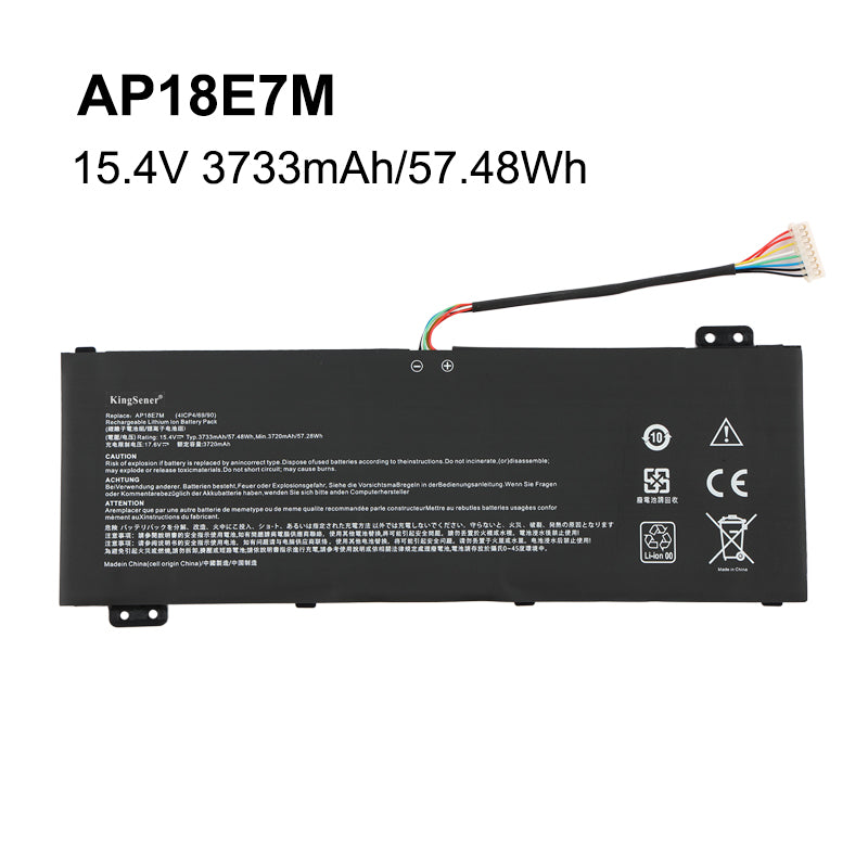 Acer AP18E7M replacement Li-ion laptop battery 15.4V 3733mAh 57.48Wh product specification image