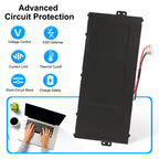 Acer AP19A8K replacement Li-polymer laptop battery 11.55V 3482mAh 40.22Wh voltage control ESD thermal cutoff