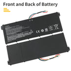 AP19B5L replacement battery front and back dual side view, Li-ion 15.4V for Acer Aspire 5 and Swift 3