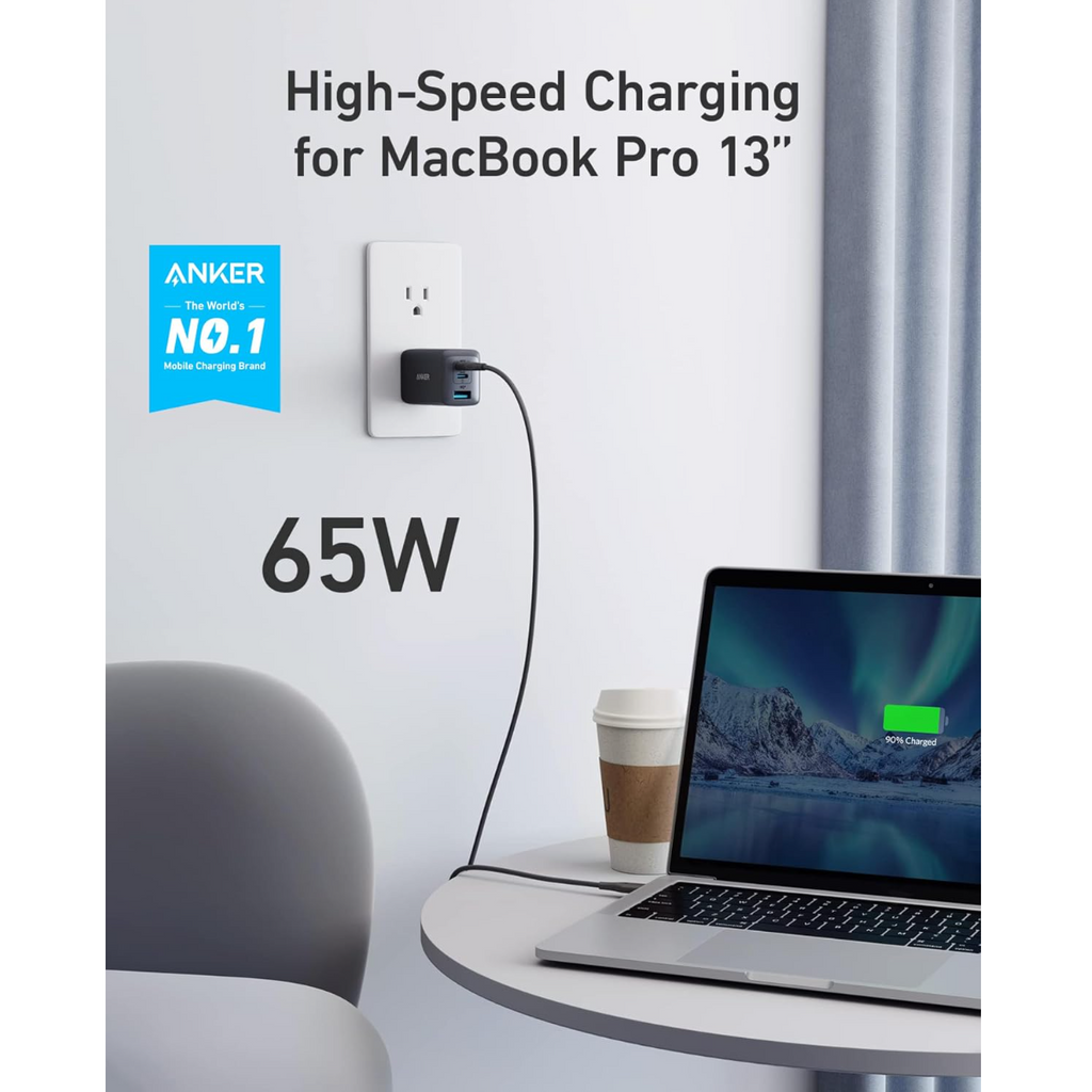 735 Charger A2667 65W 3-Port Foldable GaN USB-C Charger