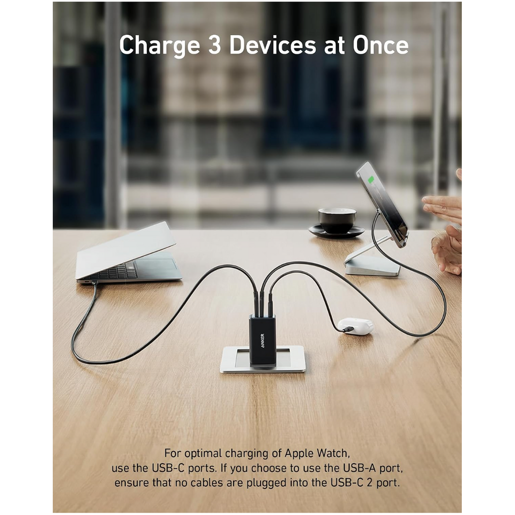 735 Charger A2667 65W 3-Port Foldable GaN USB-C Charger