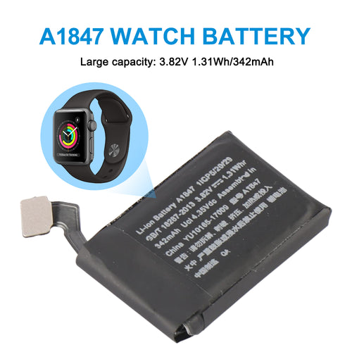 A1847 Battery for Apple Watch Series 3+GPS 38mm - 3.82V 1.31Wh/342mAh