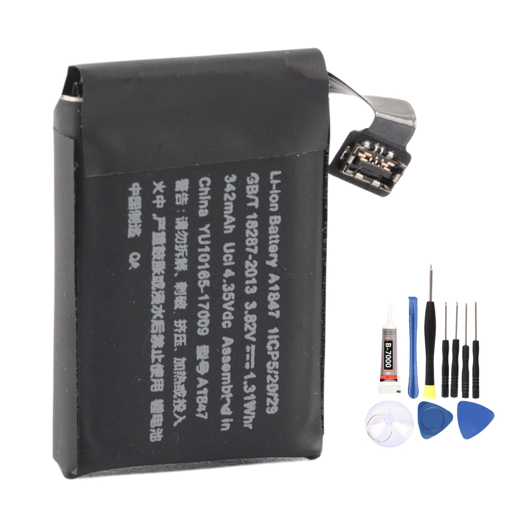 A1847 Battery for Apple Watch Series 3+GPS 38mm - Front View on White