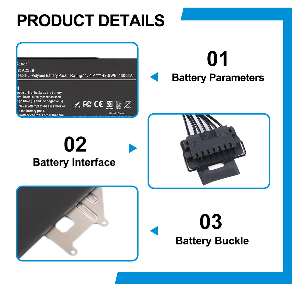 A2389 Laptop Battery For MacBook Air 13 Inch A2337 M1 2020