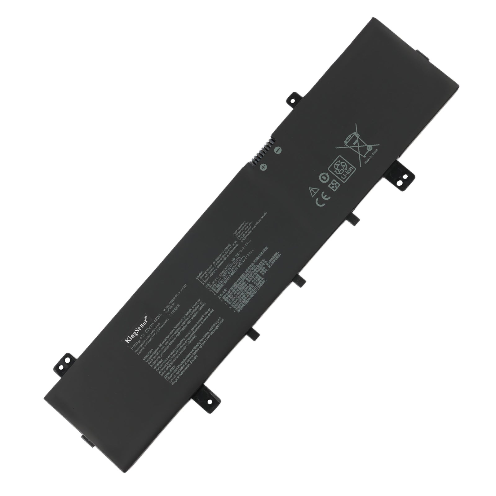 B31N1631 laptop battery for ASUS VivoBook 15 X505ZA F505, 11.55V 42Wh, front view with free orange handle screwdriver tool