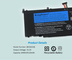 B41N1526 Laptop Battery for ASUS ROG Strix GL502, 15.2V 64Wh, detailed blue label with technical specs.