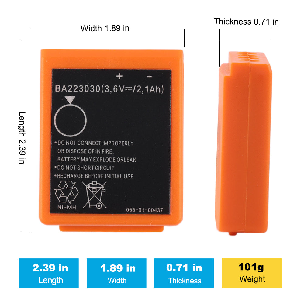 BA223030 replacement remote control battery 3.6V 2.1Ah 7.56Wh large capacity for HBC Zoomlion SANY pump truck cranes