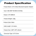 BOSE-17V-1A-5.5X2.5mm-Battery-Charge