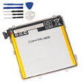 C11P1303 Battery for ASUS Google Nexus 7 II 2013, 3.8V 15Wh, silver-white unit with yellow tape and repair tools.