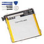 C11P1303 Battery for ASUS Google Nexus 7 II 2013, 3.8V 15Wh, silver-white unit with yellow tape and repair tools.