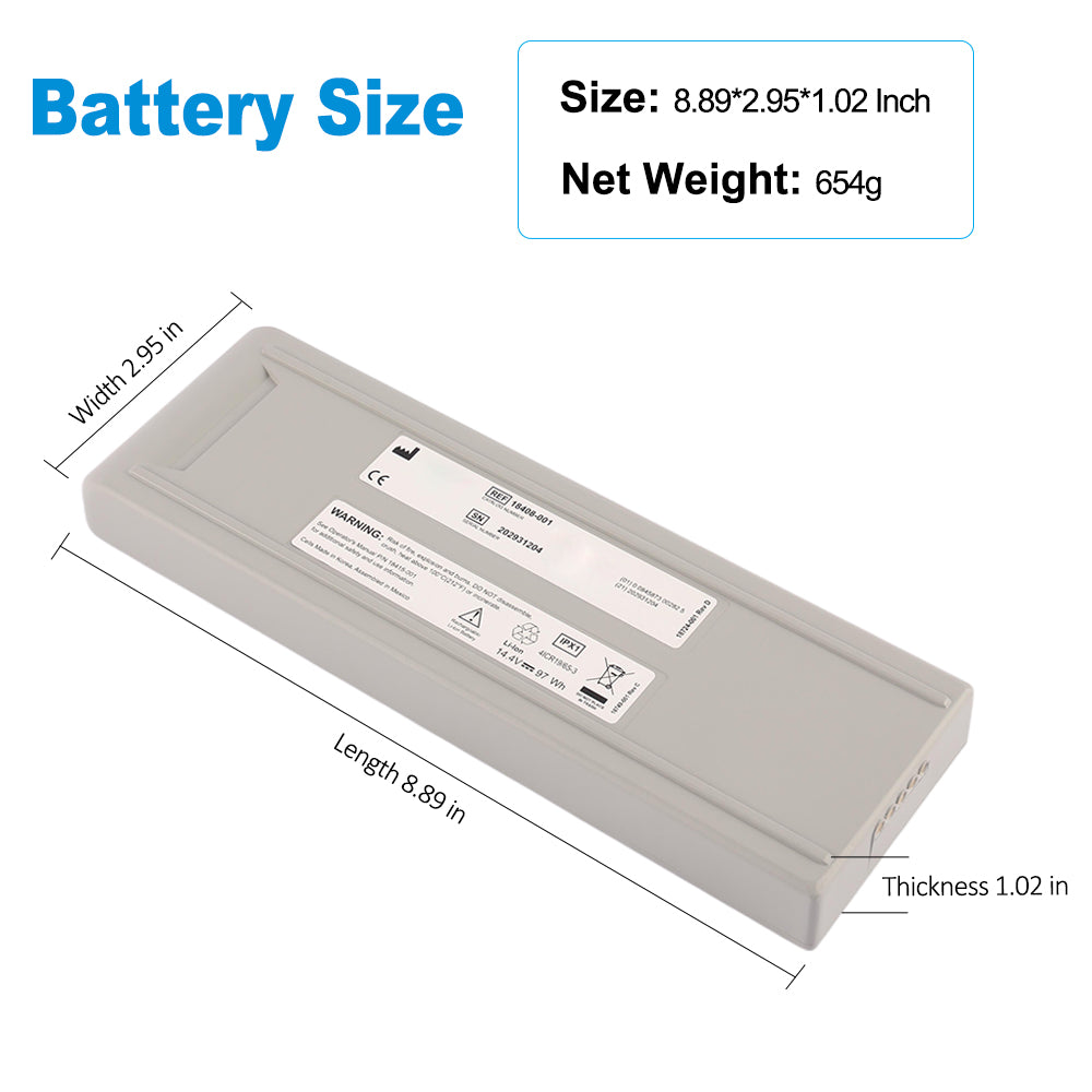 18408-001 Replacement Battery For CareFusion LTV 1150 1200 Ventilator - Battery Size