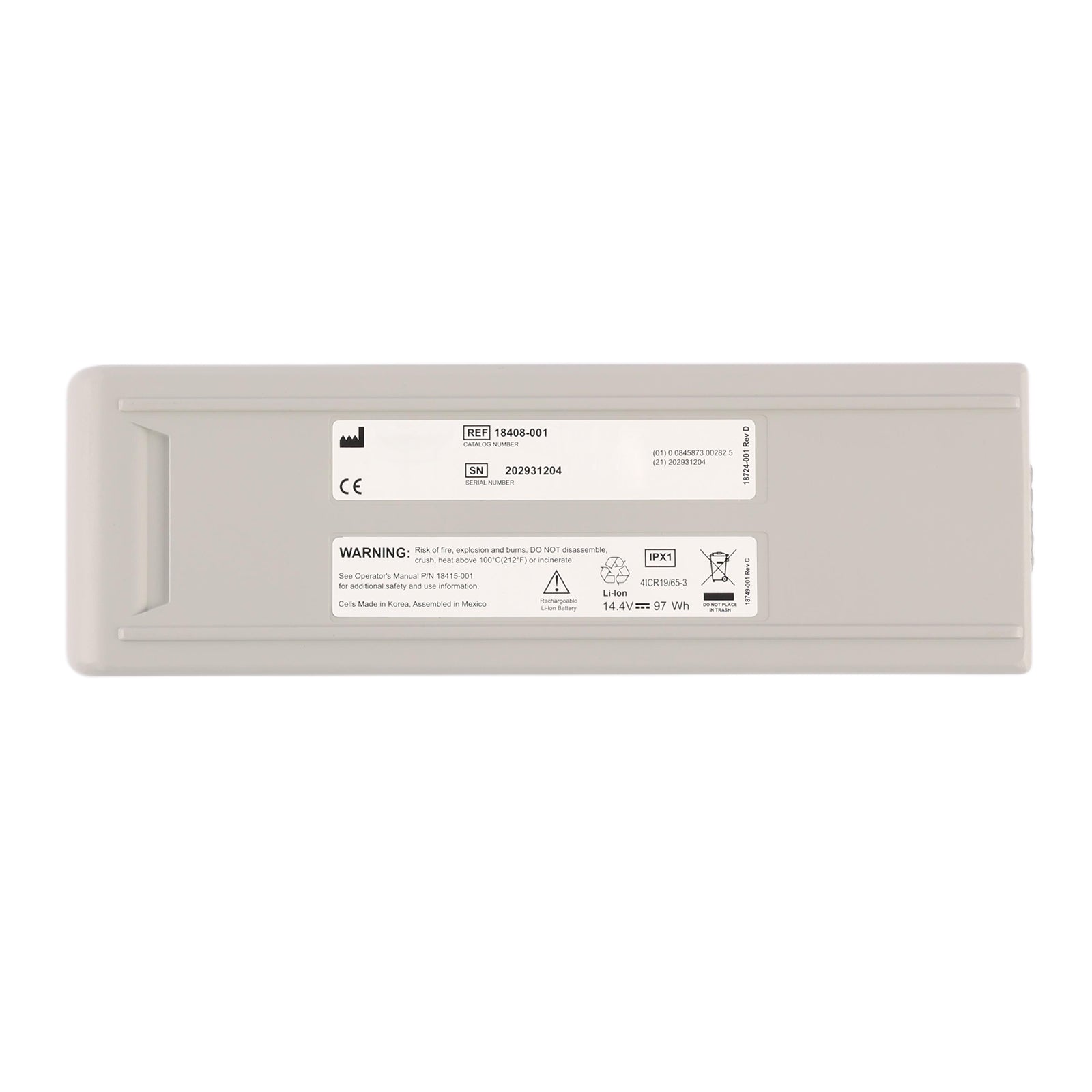 18408-001 Replacement Battery For CareFusion LTV 1150 1200 Ventilator