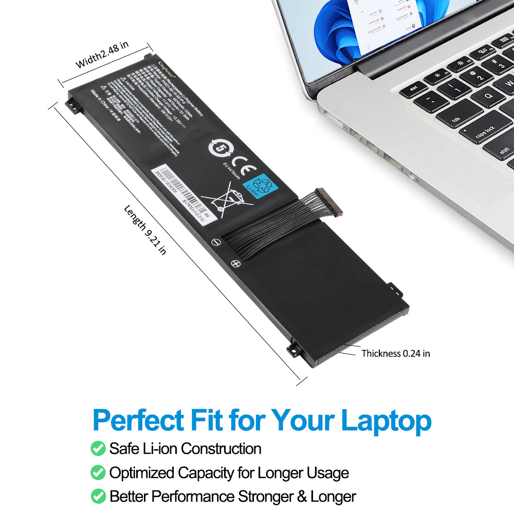 Clevo PHID1-00-15-3S1P-0 replacement Li-Polymer laptop battery 11.61V 53Wh dimensions 9.21 inch perfect fit for laptop