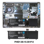 Clevo PHID1-00-15-3S1P-0 replacement Li-Polymer laptop battery 11.61V 53Wh installation inside Clevo gaming notebook