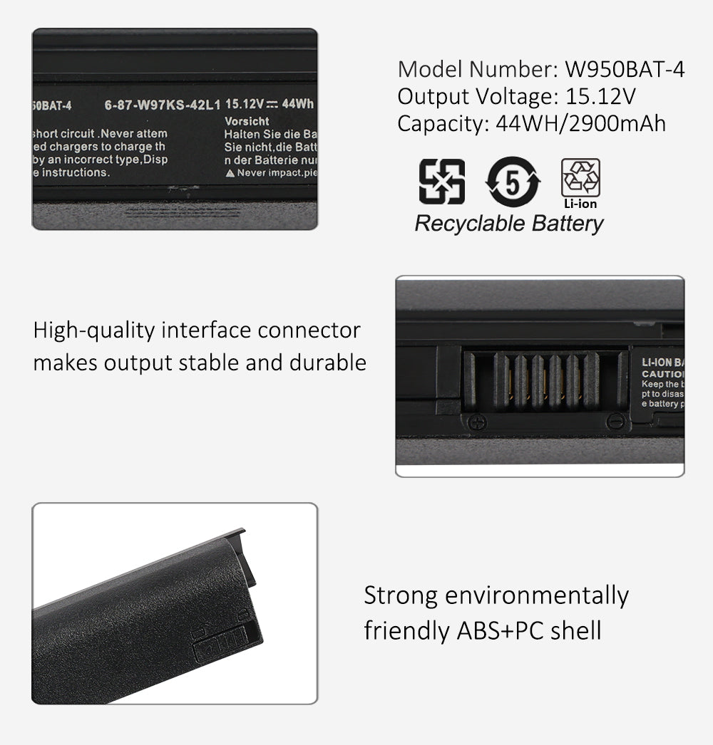 Clevo-W950BAT-4-2900mAh-Laptop-Battery
