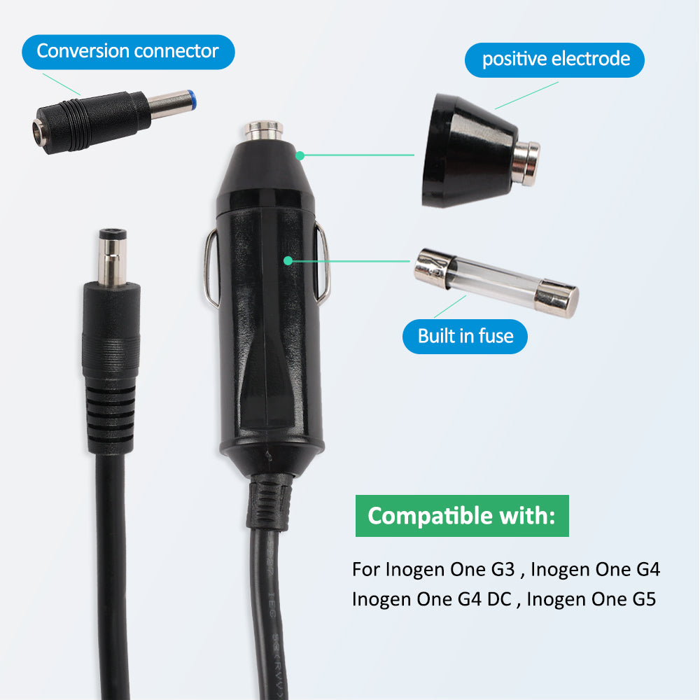 12V DC Adapter for Inogen One G3 G4 G5 DC Power Cord Model BA-306 BA-301 BA306 BA301 12 Volt Auto Vehicle Boat RV Camper Cigarette Lighter Plug