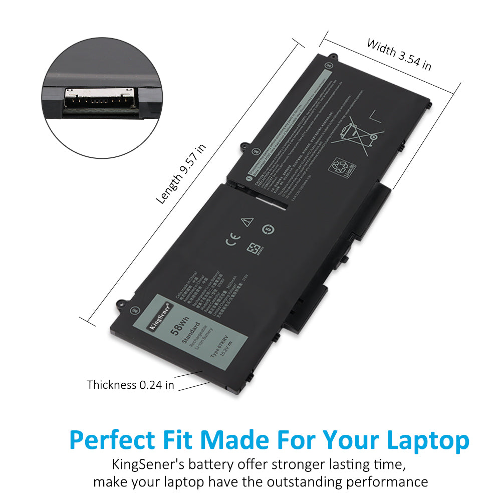 07KRV Laptop Battery For Dell Latitude 5430 5530 5330 7530 7430 7330 Precision 3570 P104F005 P104F006 P137G004 P137G005 | KingSener