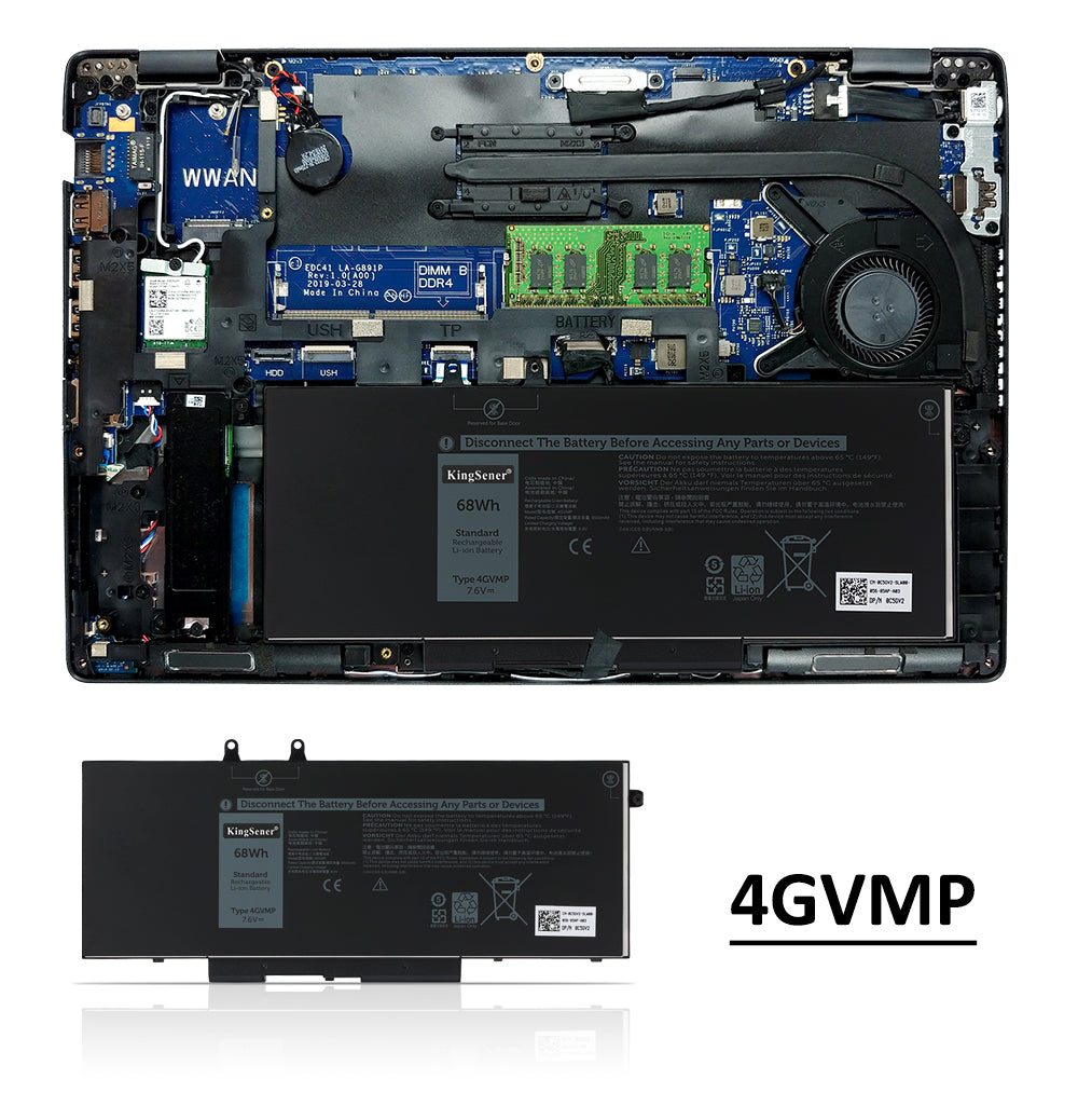 Bateria Kingsener 4GVNP R8D7N para laptop Dell Latitude 5400 5500 Precision 3540 Inspiron 7590 7591 7791 2 em 1 P84F P42E
