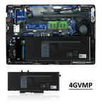 Bateria Kingsener 4GVNP R8D7N para laptop Dell Latitude 5400 5500 Precision 3540 Inspiron 7590 7591 7791 2 em 1 P84F P42E