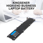 Dell 6GTPY 97Wh notebook battery assembly showing gold plated connector pins and model identification
