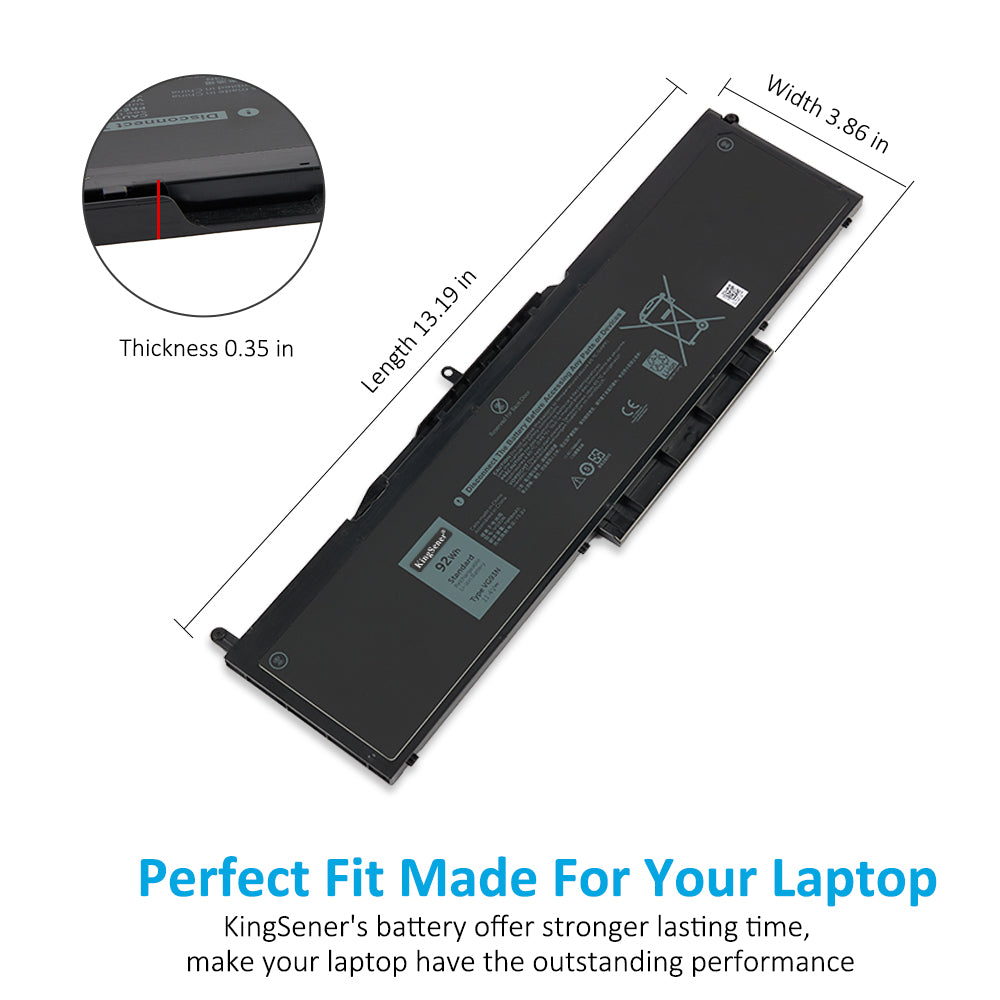 Dell Latitude 5480 5490 5580 5590 Precision 3520 Battery VG93N 92Wh