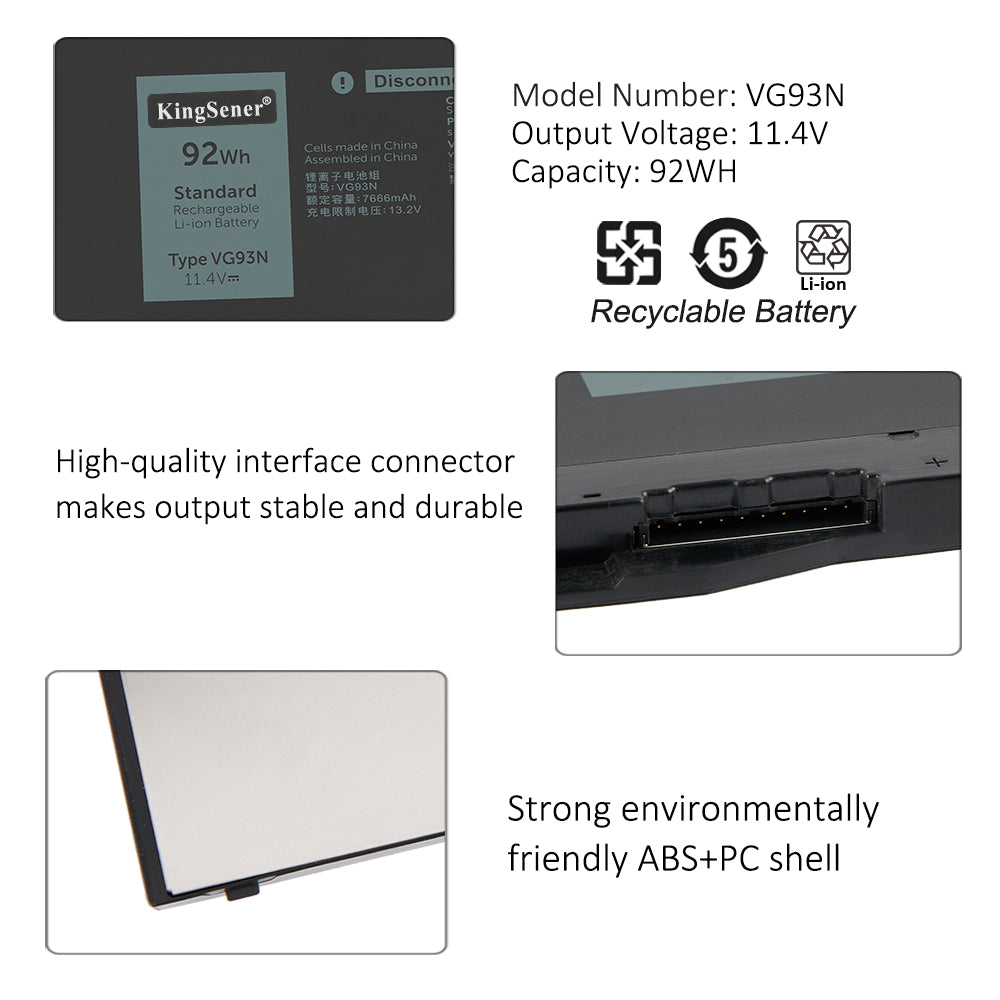 Dell Latitude 5480 5490 5580 5590 Precision 3520 Battery VG93N 92Wh