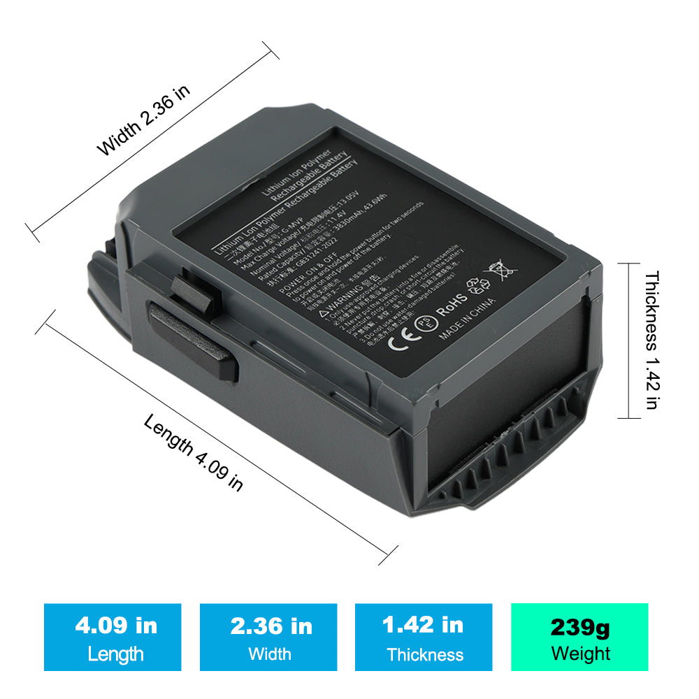 DJI Mavic Pro Intelligent Flight Battery — G-MVP 11.4V 3830mAh 43.6Wh 27-Min Flight