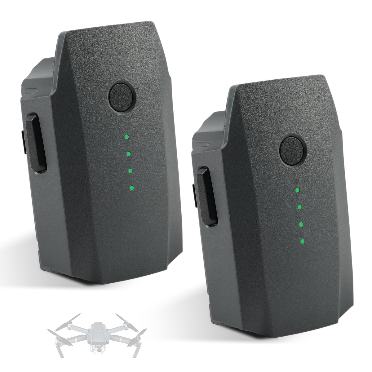 G-MVP twin pack drone battery 11.4V 3830mAh 43.6Wh compatible with DJI Mavic Pro grey and white