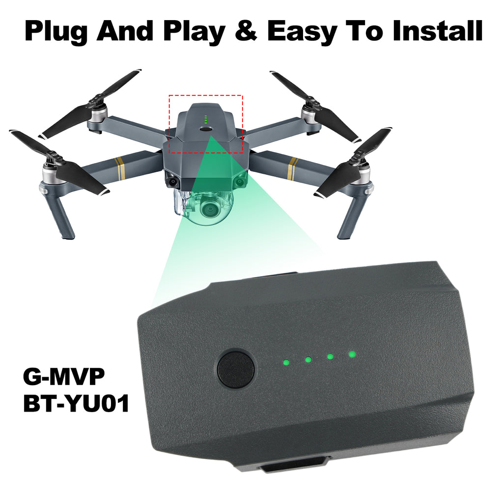 Plug-and-play G-MVP BT-YU01 flight battery, easy drop-in installation for DJI Mavic Pro