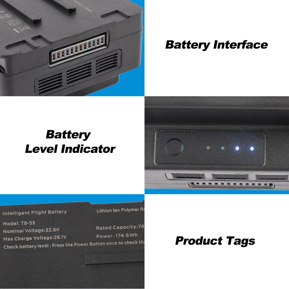 TB-55 TB55 Intelligent Flight Battery - Battery Interface Battery Level Indicator Product Tags