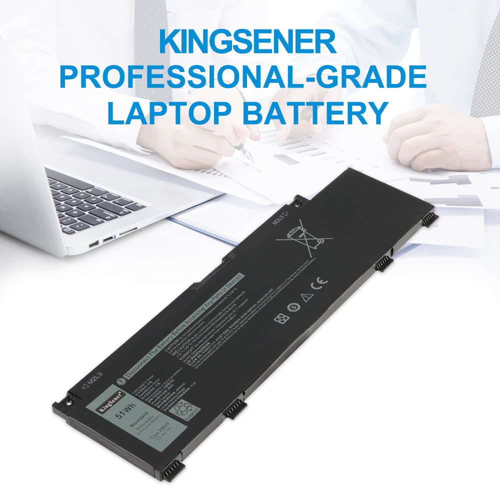 KingSener professional-grade DELL 266J9 replacement laptop battery 11.4V 51Wh for Alienware G3 gaming