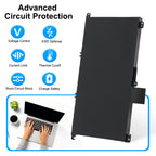 357F9 replacement laptop battery 74Wh 11.1V for Alienware, 6-layer circuit protection Voltage Current ESD Thermal Short