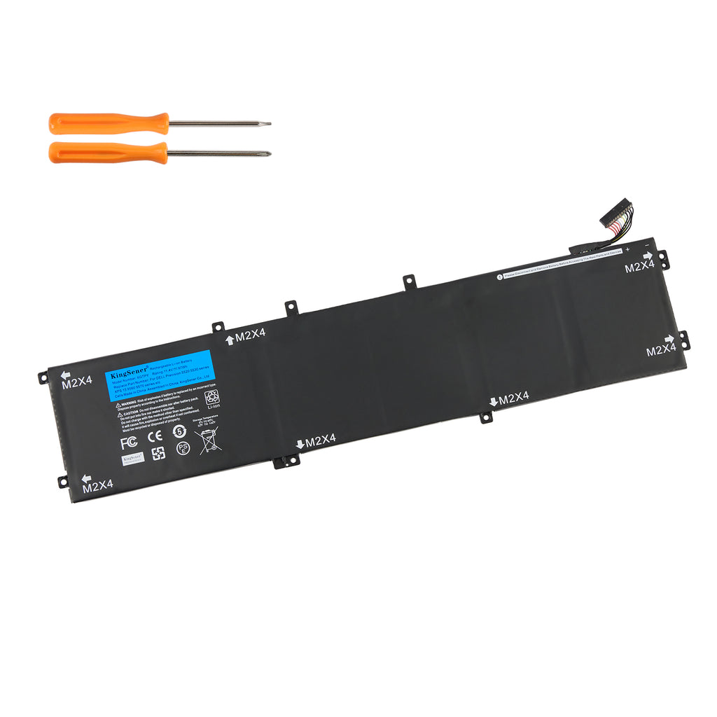 Dell 6GTPY 97Wh high capacity laptop battery with robust black casing and integrated mounting holes