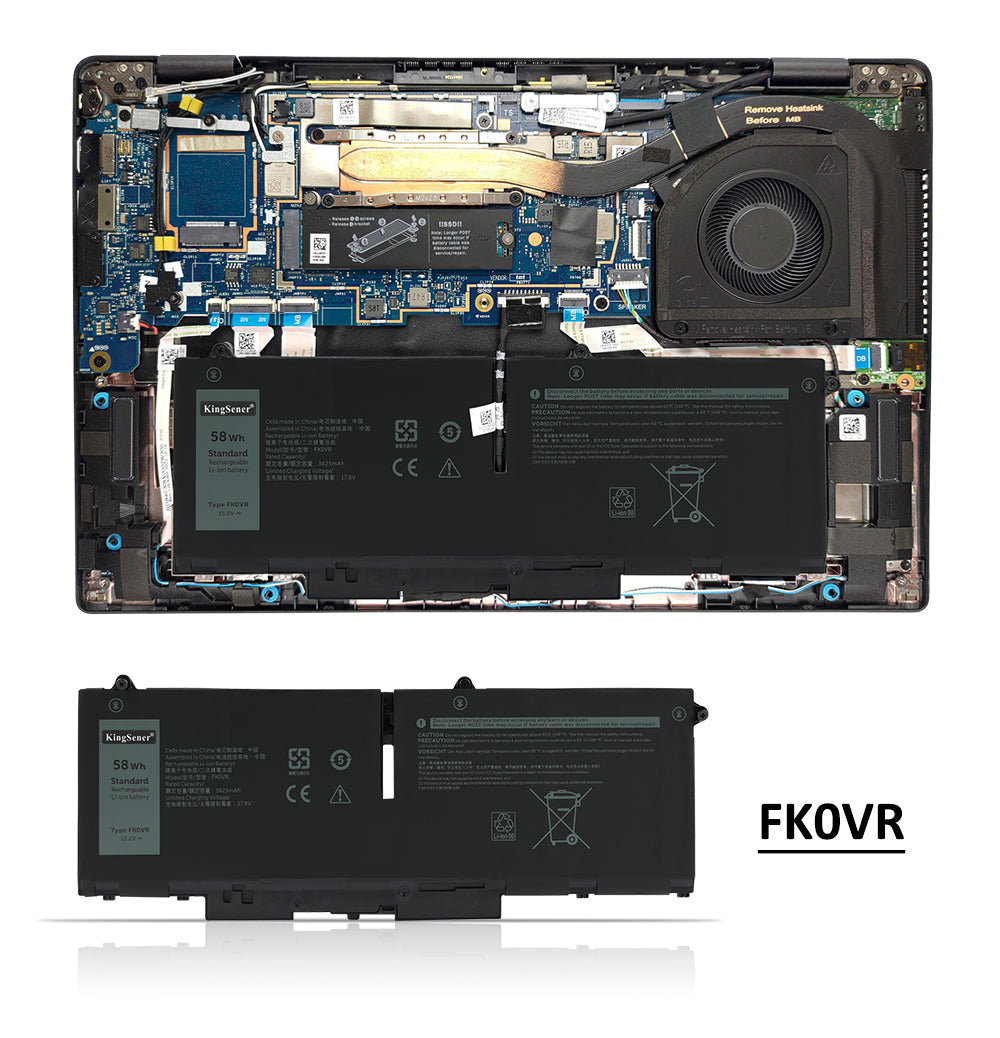 FK0VR battery easy installation into Dell Precision and Latitude series, internal motherboard alignment and cooling system clearance confirmed