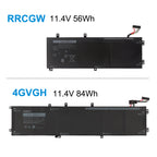 RRCGW 11.4V 56Wh compact 3-Cells version compared to 4GVGH 11.4V 84Wh extended 6-Cells for Dell XPS 15 9550 Precision 5510 laptop