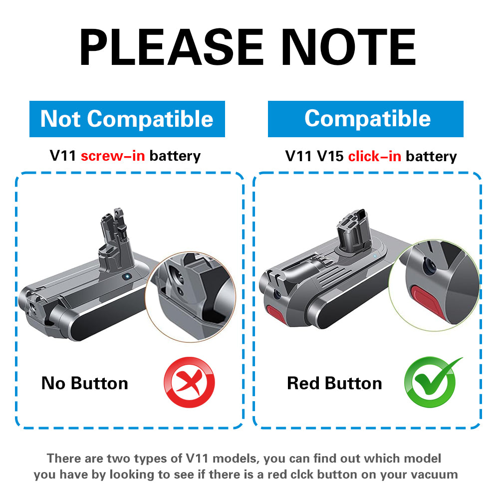 Replacement Battery For Dyson Vacuum Cleaner V11 SV15  SV16 SV17 SV22 SV29 SV47 - Please Note