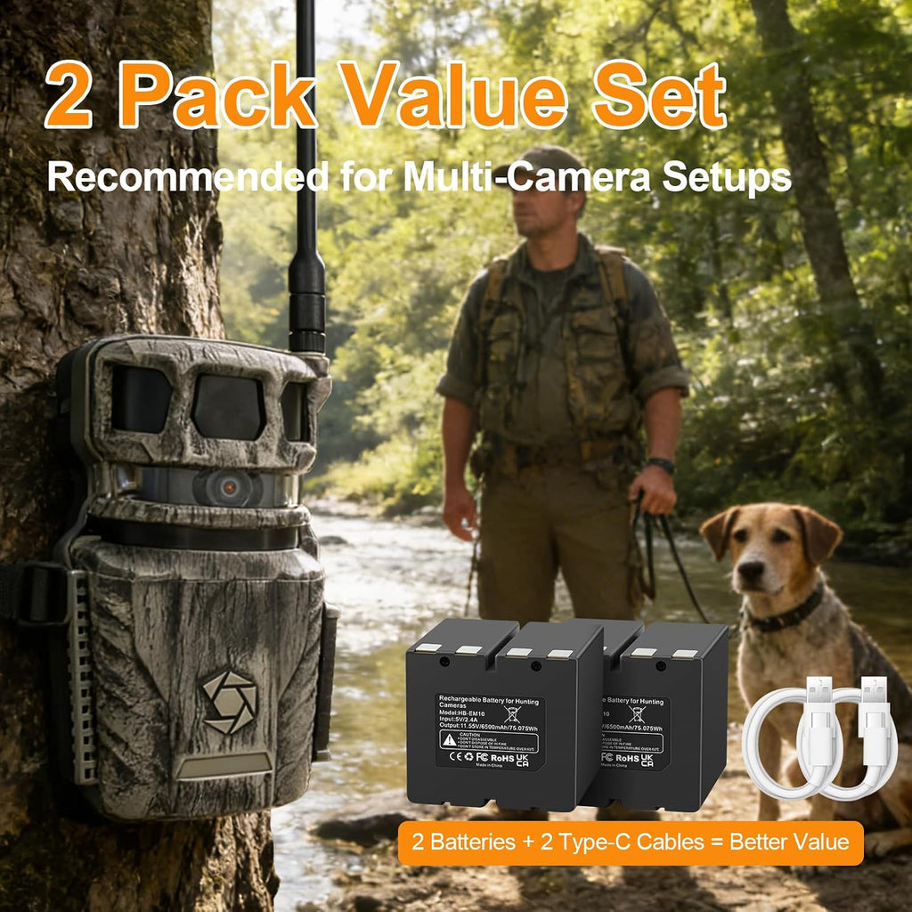 HB-EM10 Replacement Battery For Stealth Cam 360 Max & Revolver Pro 6500mAh