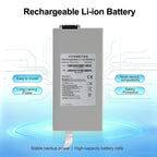 TWSLB-002 patient monitor battery white background, 14.8V 74Wh label, CE certified, safety badges
