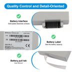 TWSLB-002 battery quality control: gold-plated connector interface, spec label, pull tab for easy removal
