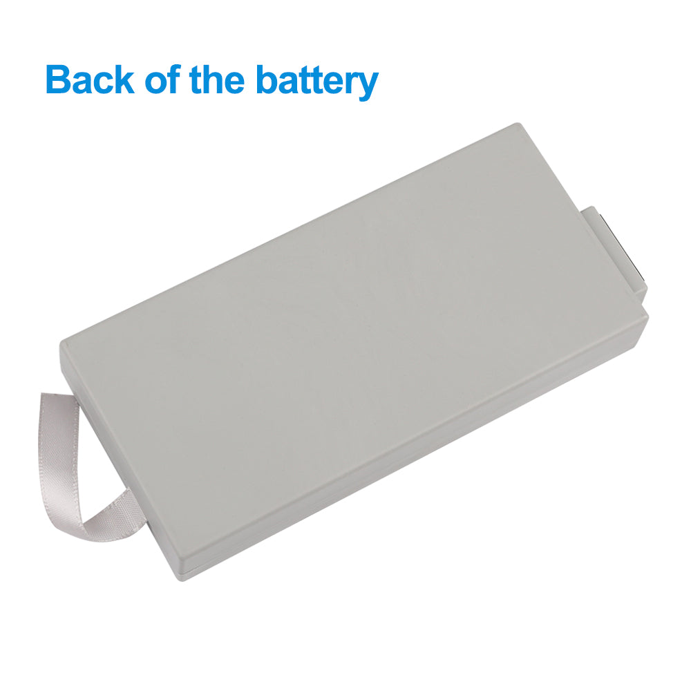 TWSLB-002 patient monitor battery back side, smooth gray surface with removal pull tab