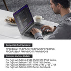 FPB0338S replacement battery compatible part numbers and models for Fujitsu LifeBook E/U/T series