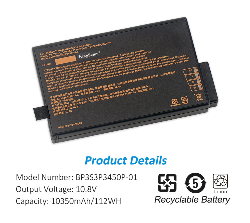 BP3S3P3450P-01 Laptop Battery For Getac X500 V100 V1010 V200 M230 BP-LP2900/33-01PI 441128400007 338911120104 | KingSener