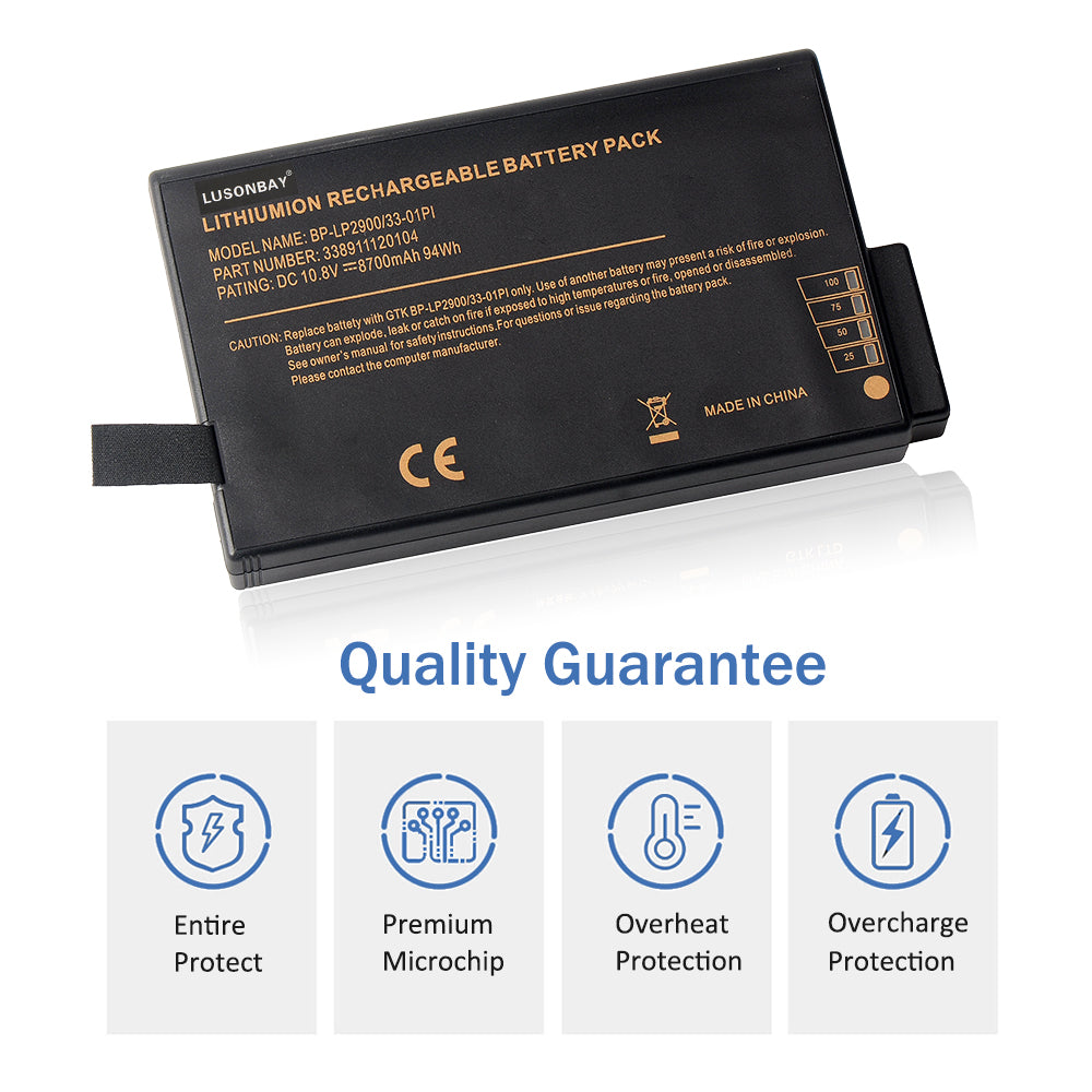 BP-LP2900 Getac battery quality guarantee with entire protection microchip overheat overcharge safety icons