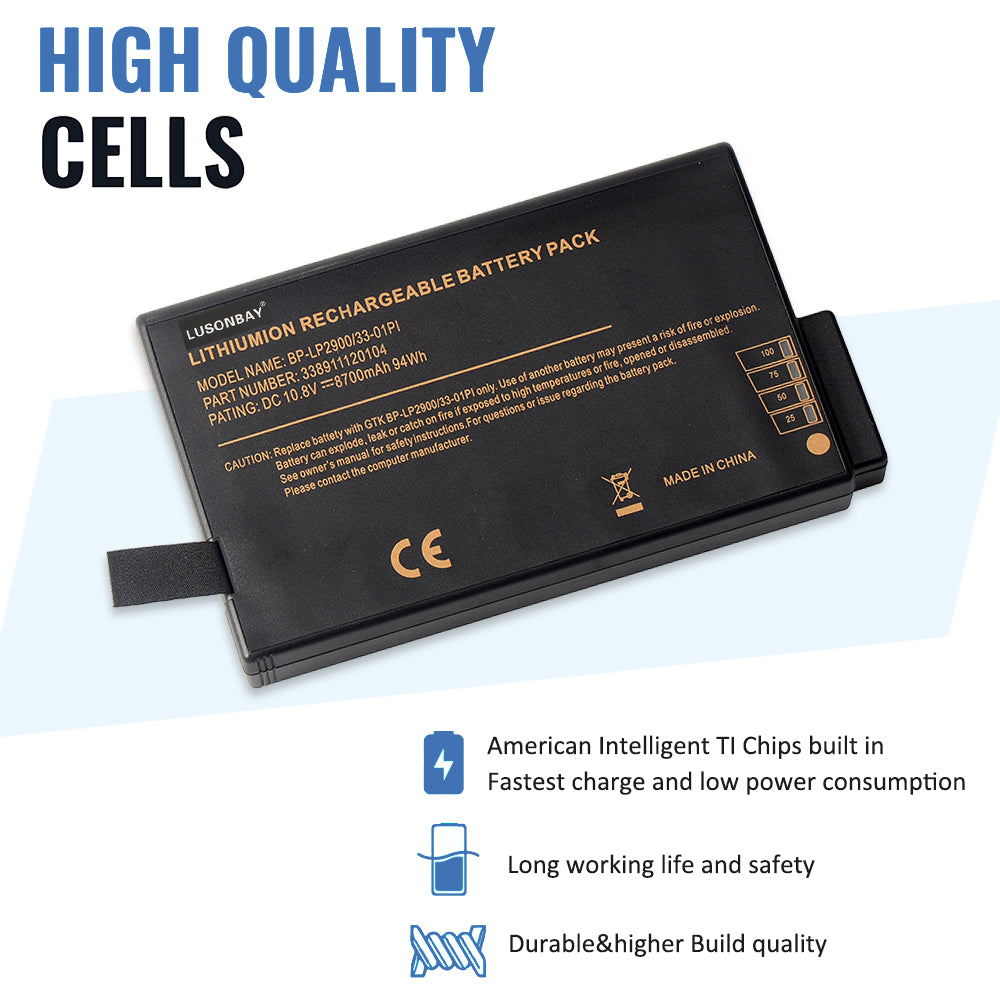 BP-LP2900 high quality cells for Getac rugged laptop, American intelligent TI chips built-in for fast charge and safety
