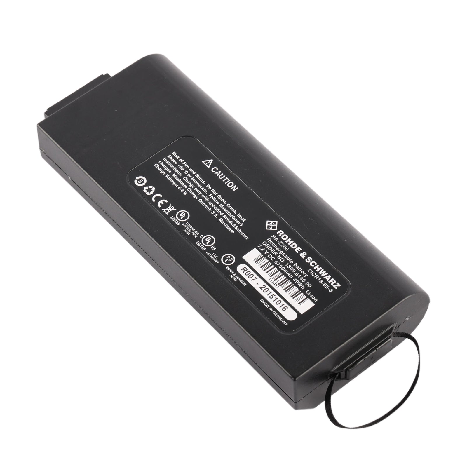 HA-Z206 Replacement Battery For Rohde & Schwarz FSH13 FSH20 FSH4 FSH8 - Front View on White